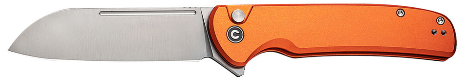Civivi Chevalier II EDC Pocket Knife 3.47" 14C28N Satin Sheepsfoot Blade, Orange Aluminum Handle w/ Pocket Clip