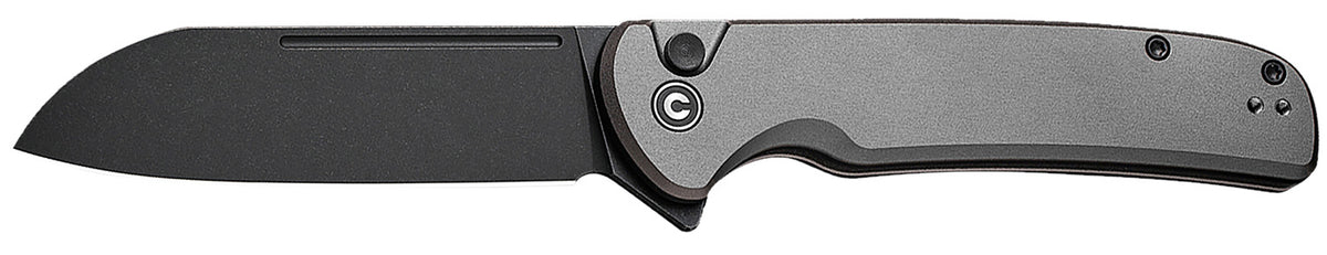Civivi Chevalier II EDC Pocket Knife 3.47" 14C28N Satin Sheepsfoot Blade, Gray Aluminum Handle w/ Pocket Clip