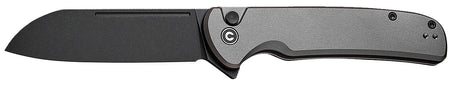 Civivi Chevalier II EDC Pocket Knife 3.47" 14C28N Satin Sheepsfoot Blade, Gray Aluminum Handle w/ Pocket Clip
