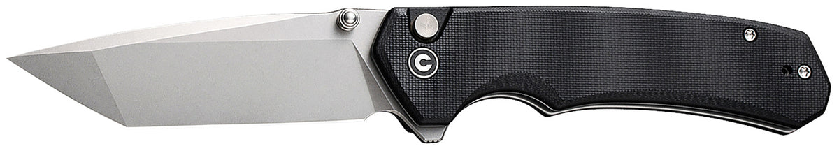 Civivi Brazen Pocket Knife 3.46" D2 Stonewashed Tanto Blade, Black G10 Textured Handle w/ Pocket Clip