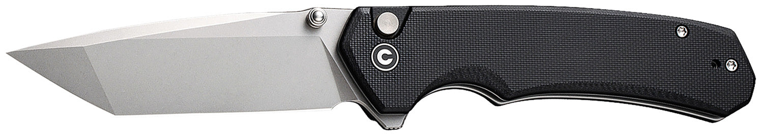 Civivi Brazen Pocket Knife 3.46" D2 Stonewashed Tanto Blade, Black G10 Textured Handle w/ Pocket Clip