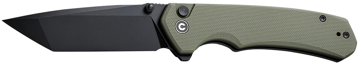 Civivi Brazen Pocket Knife 3.46" Black D2 Steel Blade, OD Green G10 Textured Handle w/ Pocket Clip