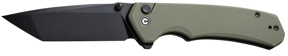 Civivi Brazen Pocket Knife 3.46" Black D2 Steel Blade, OD Green G10 Textured Handle w/ Pocket Clip