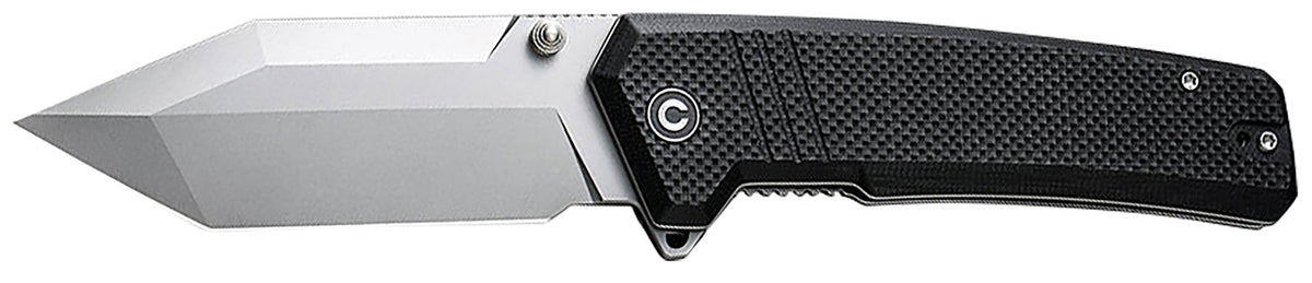 Civivi Bhaltair Pocket Knife 3.98" 14C28N Stonewashed Tanto Blade, Black G10 Textured Handle w/ Pocket Clip
