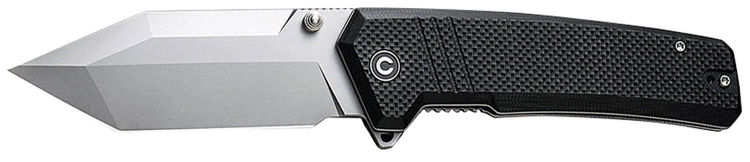 Civivi Bhaltair Pocket Knife 3.98" 14C28N Stonewashed Tanto Blade, Black G10 Textured Handle w/ Pocket Clip