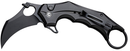 Civivi Incisor II 2.02" Folding Karambit Black Nitro-V Steel, Black Aluminum Handle w/ Finger Ring