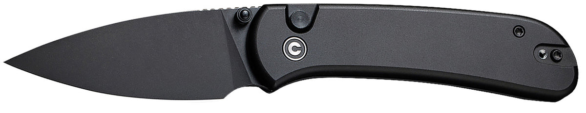 Civivi Qubit 2.98" Folding Drop Point Stonewashed 14C28N Steel Blade, Black Aluminum Handle