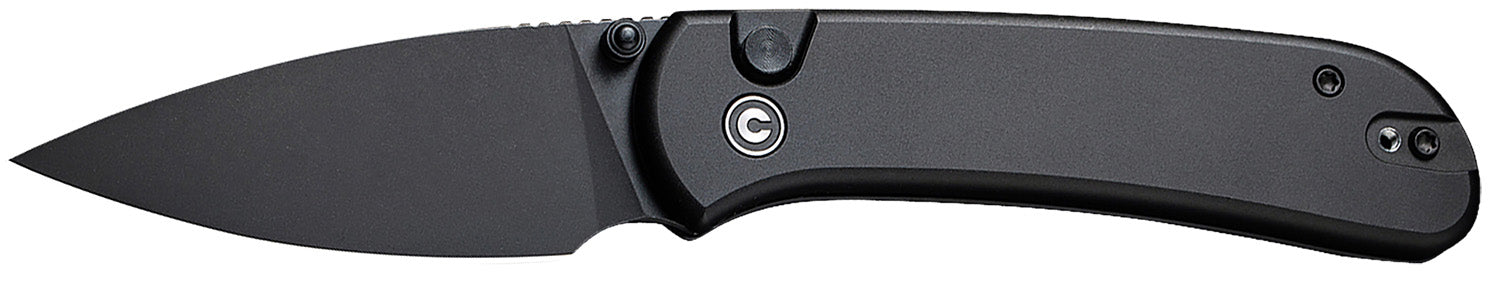 Civivi Qubit 2.98" Folding Drop Point Stonewashed 14C28N Steel Blade, Black Aluminum Handle