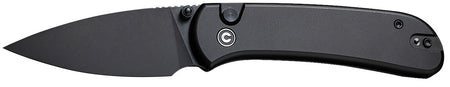 Civivi Qubit 2.98" Folding Drop Point Stonewashed 14C28N Steel Blade, Black Aluminum Handle