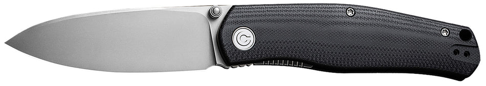 Civivi Sokoke 3.35" Folding EDC Drop Point Bead Blasted 14C28N Steel Blade, Black G10 Handle