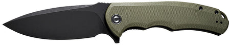 Civivi Praxis 3.75" Folding Knife Black Stonewashed 9Cr18MoV SS Blade, OD Green G10 Textured Handle