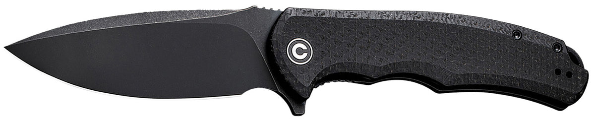 Civivi Praxis 3.75" Folding Knife Stonewashed 9Cr18MoV SS Blade, Black Textured Micarta Handle