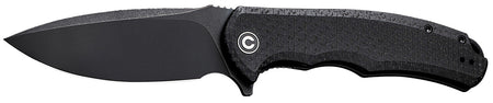 Civivi Praxis 3.75" Folding Knife Stonewashed 9Cr18MoV SS Blade, Black Textured Micarta Handle