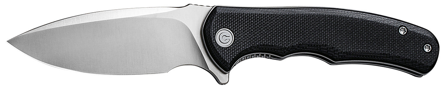 Civivi Mini Praxis 2.98" Folding Drop Point Satin D2 Steel Blade, Black Textured G10 Handle