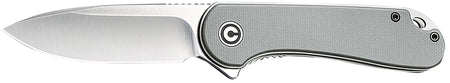 Civivi Elementum 2.96" Folding Tanto D2 Steel Stonewashed Blade, 4.03" Gray Textured Micarta Handle