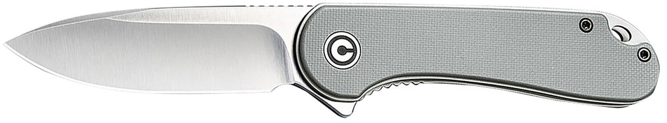 Civivi Elementum 2.96" Folding Tanto D2 Steel Stonewashed Blade, 4.03" Gray Textured Micarta Handle