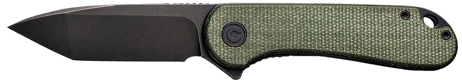 Civivi Elementum 2.96" Folding Tanto D2 Steel Stonewashed Blade, 4.03" Green Textured Micarta Handle