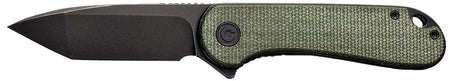 Civivi Elementum 2.96" Folding Tanto D2 Steel Stonewashed Blade, 4.03" Green Textured Micarta Handle