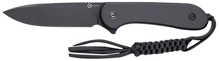 Civivi Elementum 3.98" Fixed Blade Stonewashed D2 Steel, 4.50" Black G10 Handle with Kydex Sheath