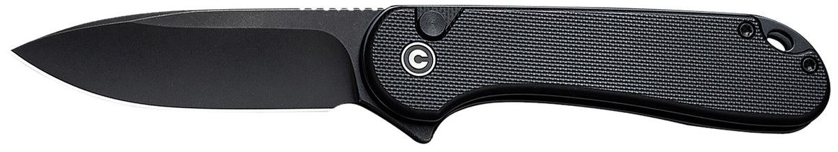 Civivi Elementum II 2.96" Folding EDC Drop Point Nitro-V Stonewashed Blade, Black Textured G10 Handle