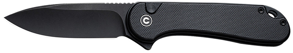 Civivi Elementum II 2.96" Folding EDC Drop Point Nitro-V Stonewashed Blade, Black Textured G10 Handle
