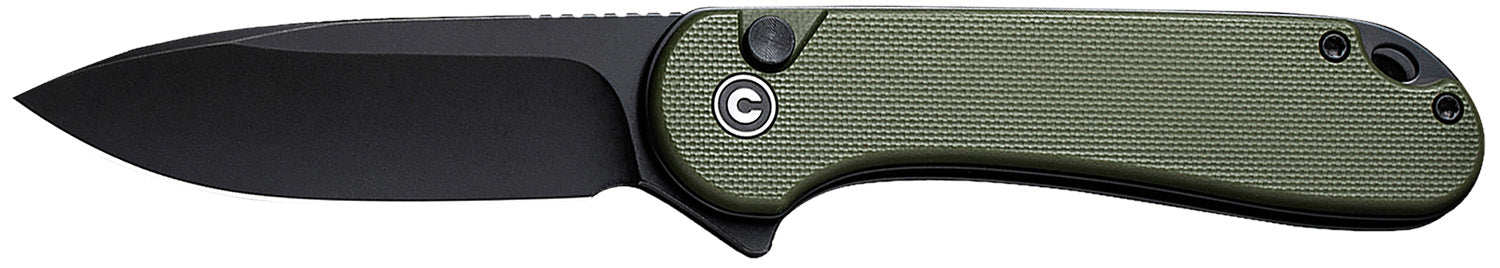 Civivi Elementum II 2.96" EDC Folder C18062P-3 Black Stonewashed Nitro-V Steel Blade OD Green Textured G10 Handle