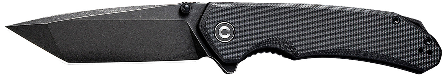 Civivi Brazen Folder C2023C 3.46" D2 Steel Black Stonewashed Tanto Blade Black Textured G10 Handle Pocket Clip