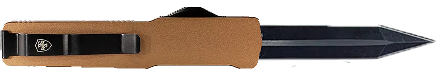 Templar Knife Premium LW Slim 3.25" OTF Dagger D2 Steel Blade with 5" Bronze Anodized Aged Aluminum Handle