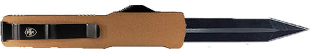 Templar Knife Premium LW Slim 3.25" OTF Dagger D2 Steel Blade with 5" Bronze Anodized Aged Aluminum Handle