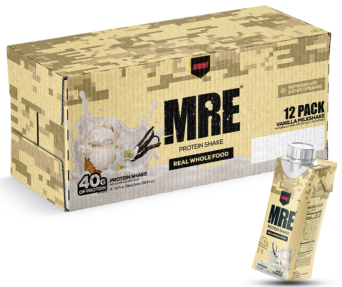 Redcon1 MRE Ready to Drink Shake Vanilla Milkshake Flavor 12 Pack