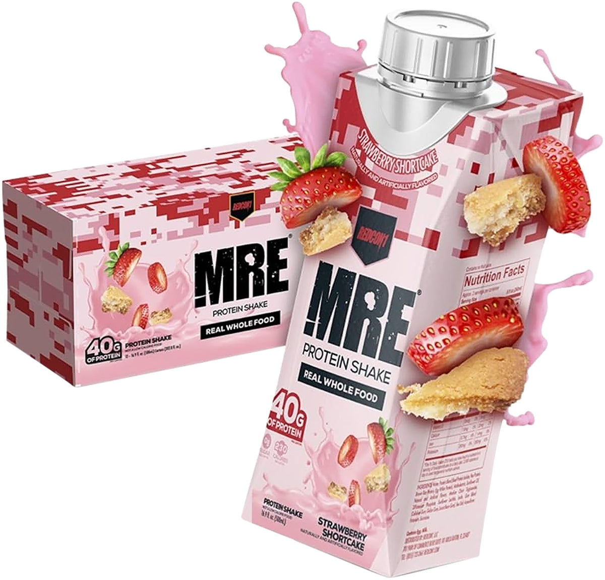 Redcon1 MRE Ready to Drink Shake Strawberry Shortcake Flavor 12 Pack