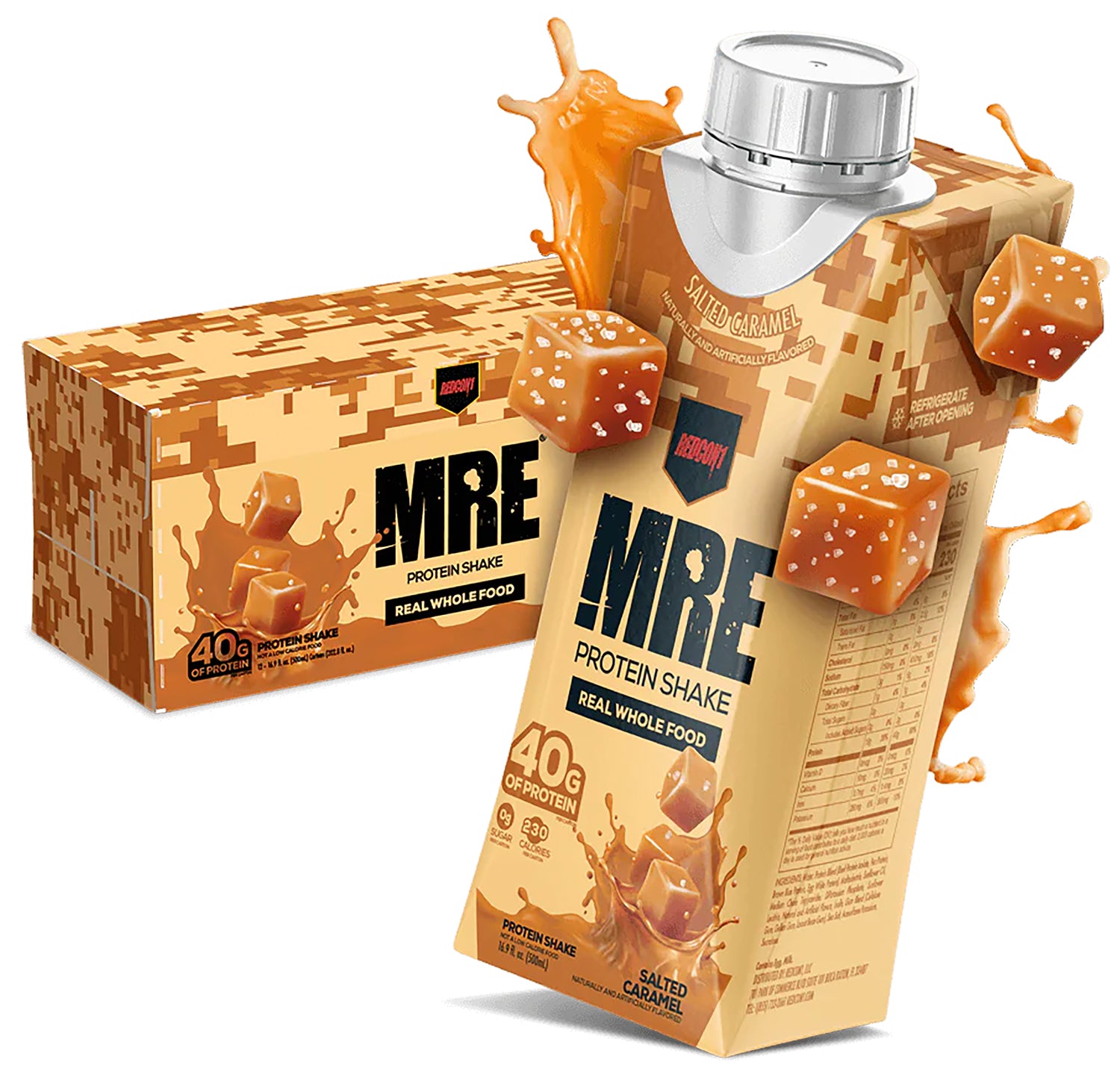 Redcon1 MRE Ready to Drink Shake Salted Caramel Flavor 12 Pack