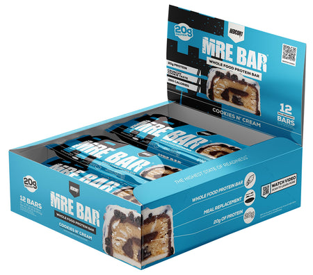 Redcon1 MRE Protein Snack Bar Cookies N Cream Flavor 12 Pack