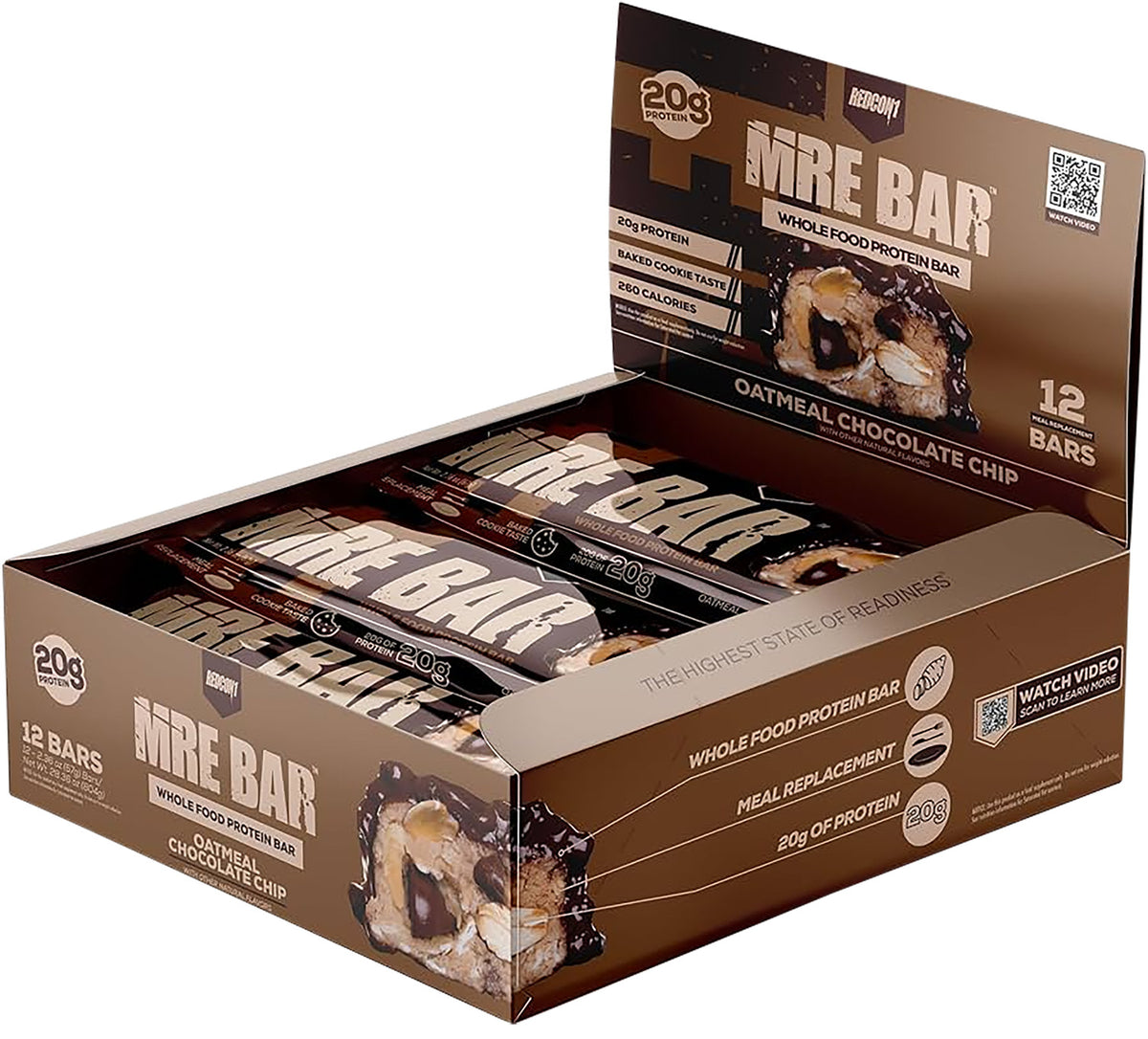 Redcon1 MRE Protein Snack Bar Oatmeal Chocolate Chip Flavor 12 Pack