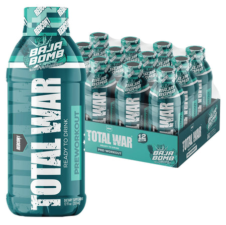 Redcon1 Total War Pre-Workout RTD Drink Baja Bomb Flavor 12 Pack