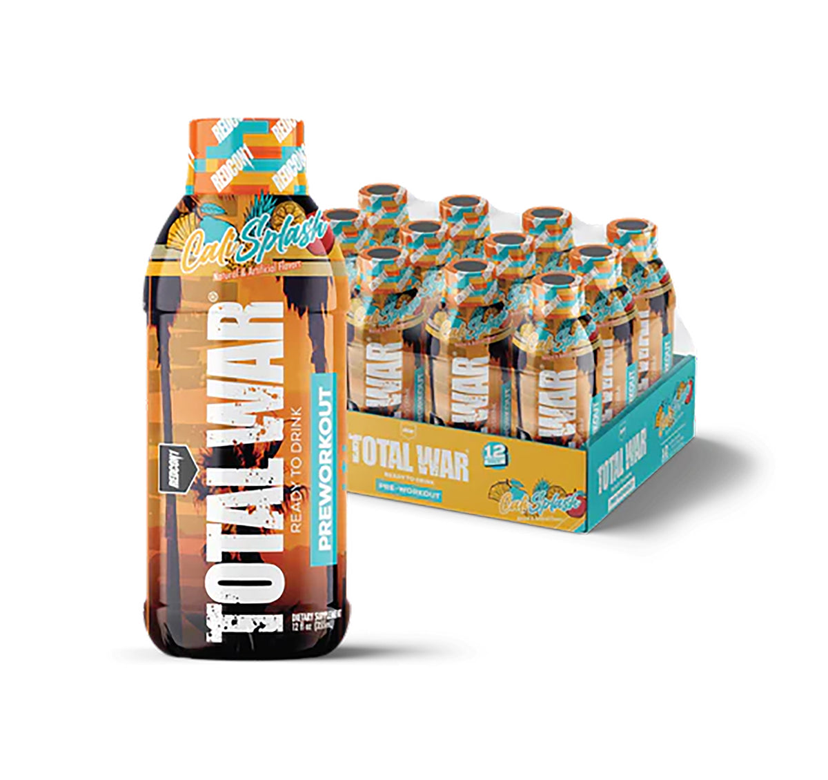 Redcon1 Total War Pre-Workout RTD Drink Cali Splash Flavor 12 Pack