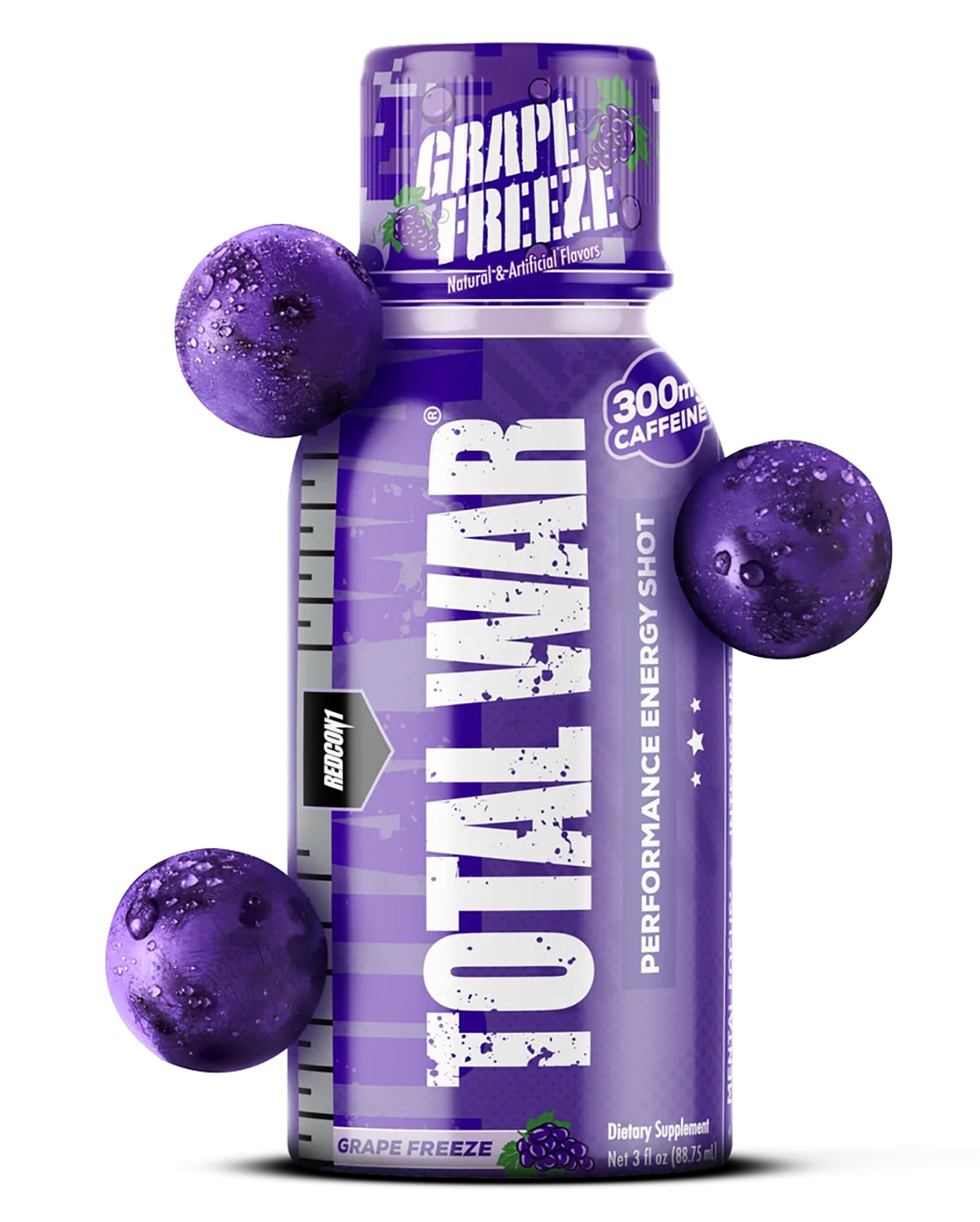 Redcon1 RC1TWSGF Total War Grape Freeze Energy Shots 12 Pack