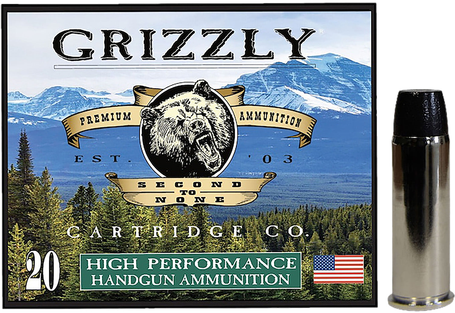Grizzly Cartridge  .44 Magnum 300 grain Wide Flat Nose Gas Check ammunition