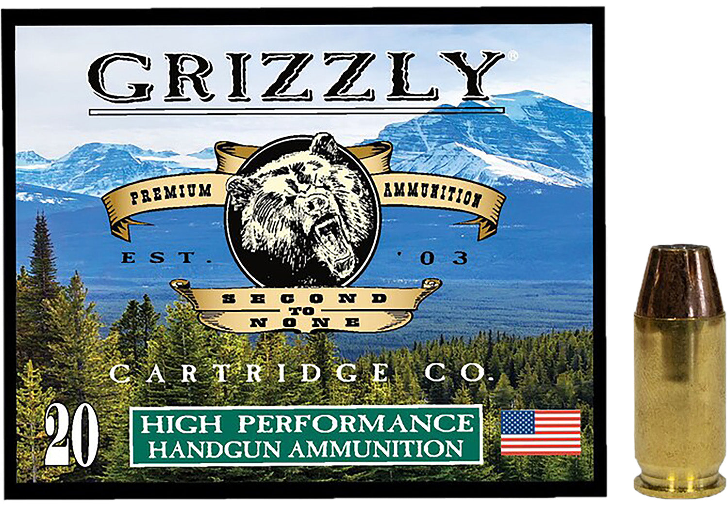 Grizzly Cartridge Hollow Point .45 ACP/Auto 230 grain Jacketed Hollow Point ammunition