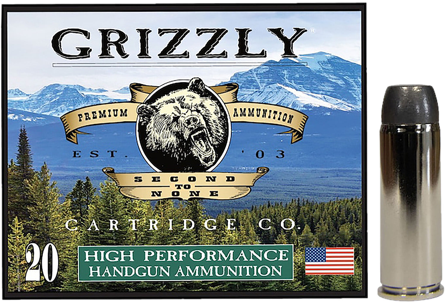 Grizzly Cartridge  .45 Long Colt 265 grain Flat Nose ammunition