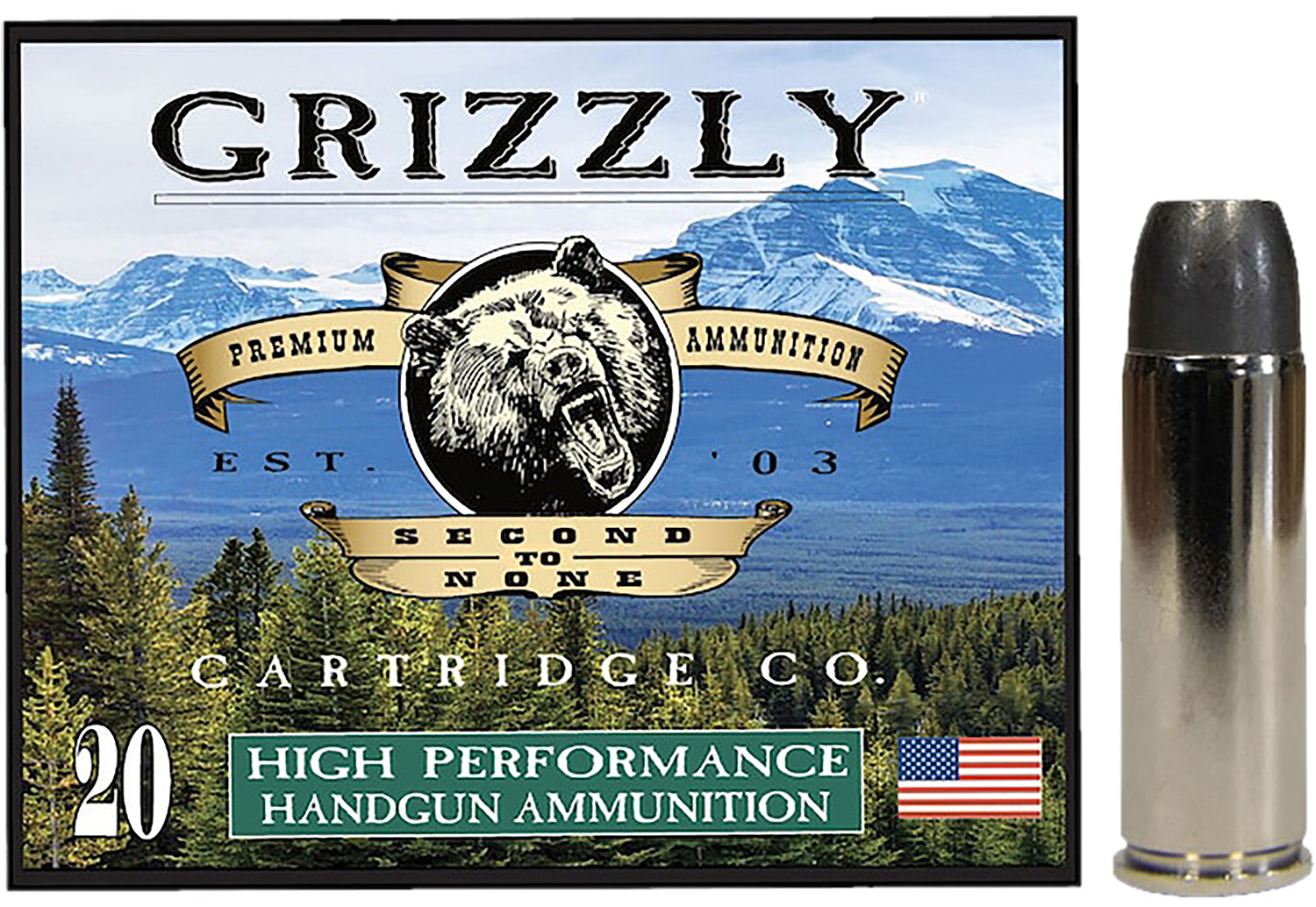 Grizzly Cartridge  .45 Long Colt 335 grain Long Wide Nose Gas Check ammunition