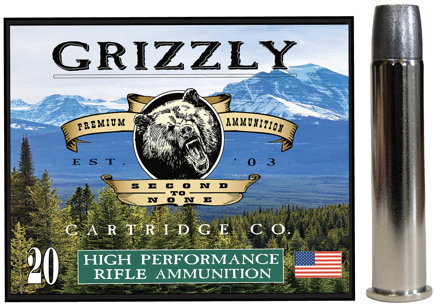 Grizzly Cartridge  .45-70 Government 460 grain Flat Nose Gas Check ammunition