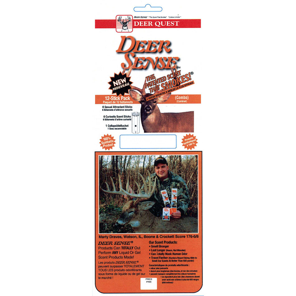 Deer Quest Deer Sense Scent Stick Combo Pack with Collapsible Bucket 12 pk.