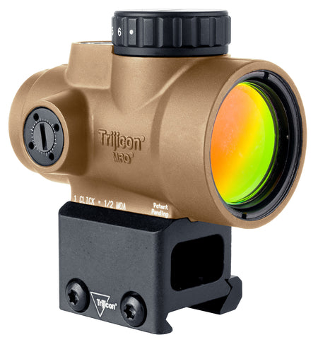 Trijicon MRO SD Coyote Tan 1x25mm Red Dot Sight 2 MOA Reticle Lower 1/3 Co-Witness Mount