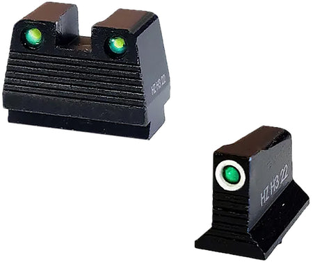 HiViz GMNG21-2 Tritium Co-Witness Sight Set Green Fits Glock MOS 9mm, 40 S&W, 357 Sig