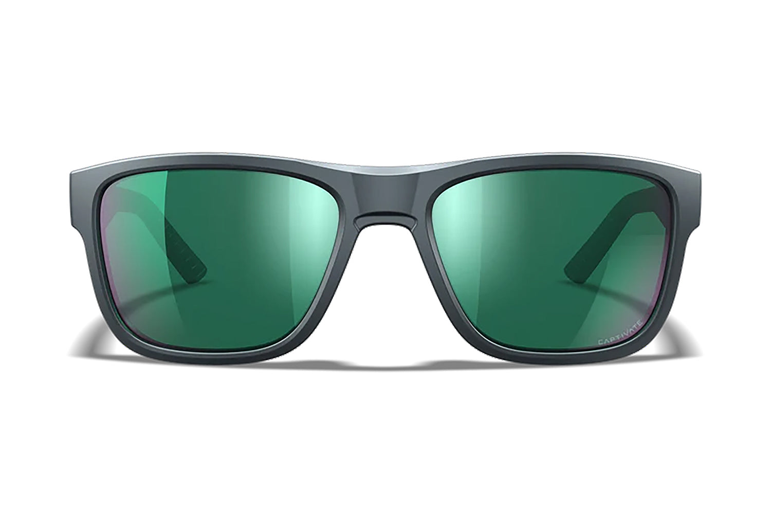Wiley X Ovation ANSI Z87.1+ Eyewear, Green Mirror Lens, Dark Gray Frame