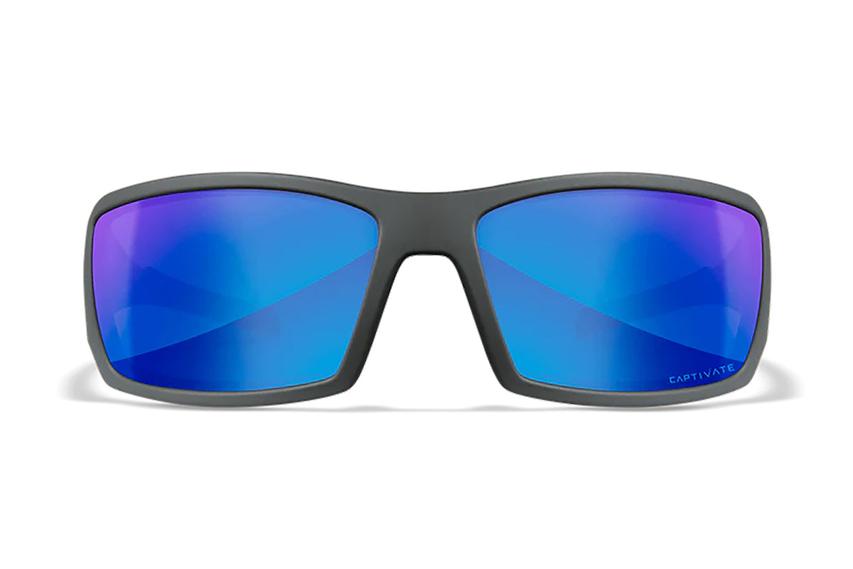 Wiley X Twisted M/L Blue Mirror Lens Ballistic Glasses Matte Gray Frame SSTWI09