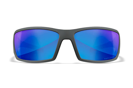 Wiley X Twisted M/L Blue Mirror Lens Ballistic Glasses Matte Gray Frame SSTWI09