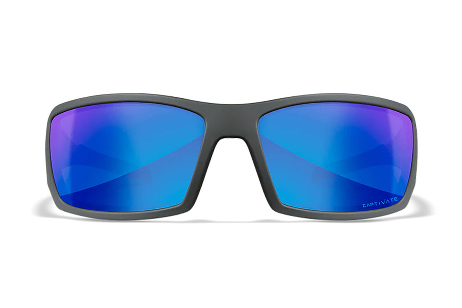 Wiley X Twisted M/L Blue Mirror Lens Ballistic Glasses Matte Gray Frame SSTWI09