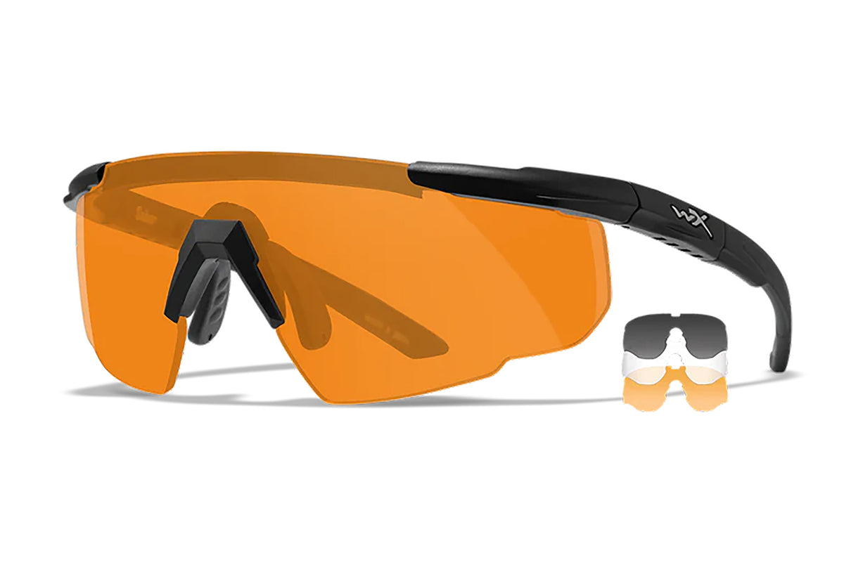 Wiley X Saber Advanced Smoke Gray Clear Light Rust Lens Matte Black Frame Glasses 308